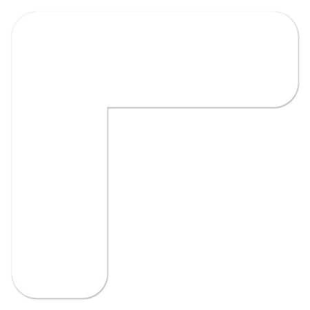 Ergomat DuraStripe Supreme 4.5inx4.5inx1.5in 90 degrees Angle Rounded Corners White, 70PK DSV-CR4.5-W-KIT